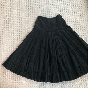 Black corduroy ruffle skirt